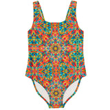 Psychedelic Colorful Retro Mandala Design Luxury Swimsuit