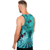 Scary Neon Blue and Midnight Passage Unisex Tank Top