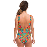 Psychedelic Colorful Retro Mandala Design Luxury Swimsuit