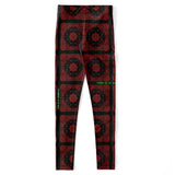 Absolutely Retro Bloody Red Paisley Pattern Design Leggings