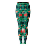 Geometric Luxury Neon Pattern with Perfect Green Snake Skin Design Leggings