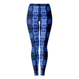 Deep Blue and Black Design Shibori Tie Dye Vibes Pattern Leggings