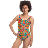Psychedelic Colorful Retro Mandala Design Luxury Swimsuit
