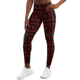 Absolutely Retro Bloody Red Paisley Pattern Design Leggings