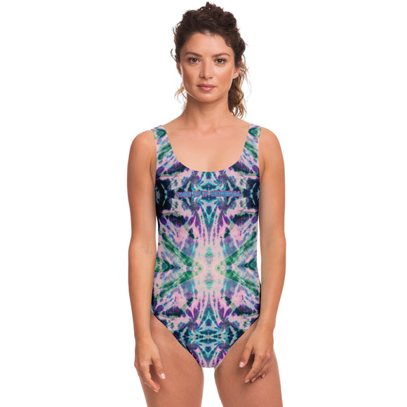 Violet and Pink Tie Dye Special Pattern Design Luxury Swimsuit