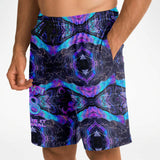 Neon Colors with Black Marble and Galaxy Design on Men's Luxury Long Shorts
