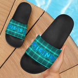 Ocean Blue and Black Luxury Tartan Design by This is iT Original Slide Sandals