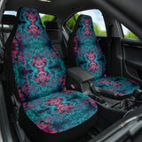 Abstract Hexagon Design with Electric Blue and Retro Pink Effects on Car Seat Covers