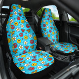 Light Blue Color with Peace, Smile, Flower and Butterfly Car Seat Cover