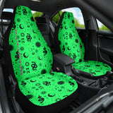 Neon Green Color with Astrology and Snakes Design on Car Seat Covers