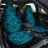 Abstract Hexagon Design with Ocean Deep Blue Effects on Car Seat Covers