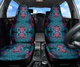 Abstract Hexagon Design with Electric Blue and Retro Pink Effects on Car Seat Covers