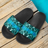 Ocean Blue and Black Luxury Marble Design by This is iT Original Slide Sandals