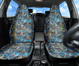 Geometric Gold Design with Luxury Deep Blue Paisley Design on Car Seat Covers