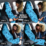 Neon Blue Color with Astrology and Snakes Design on Car Seat Covers