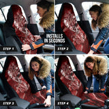 Bloody Red and Silver Marble Stone Design with Dollar Sign, Skull and Sugar Skull Car Seat Cover