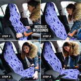 Neon Violet Color with Astrology and Snakes Design on Car Seat Covers