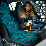 Abstract Hexagon Design with Ocean Deep Blue Effects on Car Seat Covers