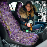 Geometric Gold Design with Luxury Deep Violet Paisley Design on Car Seat Covers