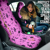 Neon Pink Color with Astrology and Snakes Design on Car Seat Covers