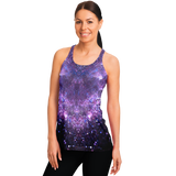 First Rule - Trust The Timing of Your Life Violet Sky & Stars Design Fitness Racerback Tank Top