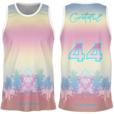 Luxury Pastel Colors - Palm Tree Design - 44 - Grateful - Unisex Basketball Jersey