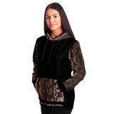 Exclusive Fake Snake Skin Leather with Heart and simple Smile Luxury Unisex Fashion Hoodie
