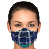 Fashion Classic Colors Blue & Light Blue Tartan Design Protection Face Mask