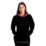 Luxury Poetry with Black on Black Design with Pink & Purple Sky Three Fashion Hoodie