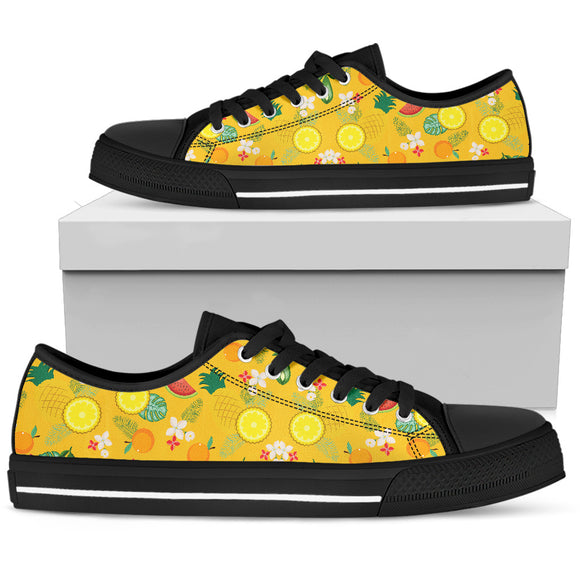 Yellow Fruits Parade Women's Low Top Shoes