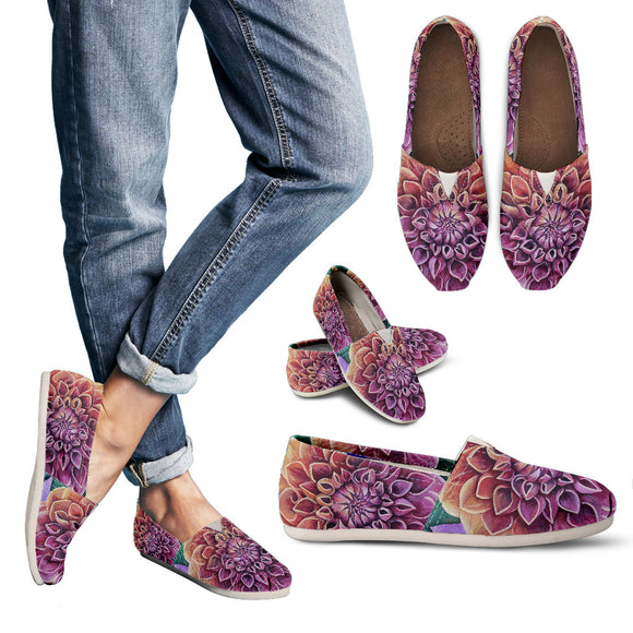 Lovely Purple Flower Women's Casual Shoes