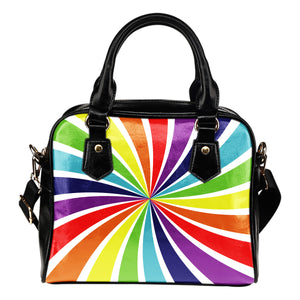 Psychedelic Rainbow Shoulder Handbag