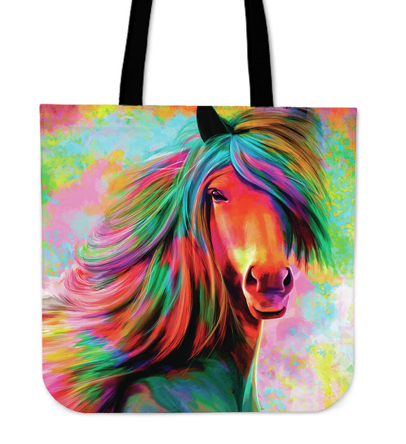 Rainbow Horse Cloth Tote Bag