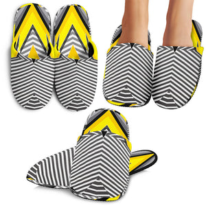 Racing Style Yellow & Grey Stripes Vibes Slippers