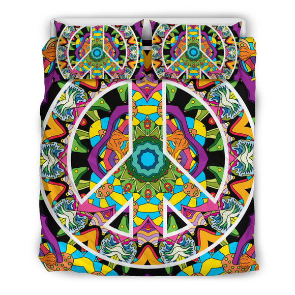 Hippie Peace Mandala Bedding Set