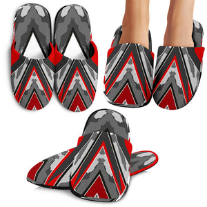 Racing Army Style Wild Red & Grey 2 Vibes Slippers