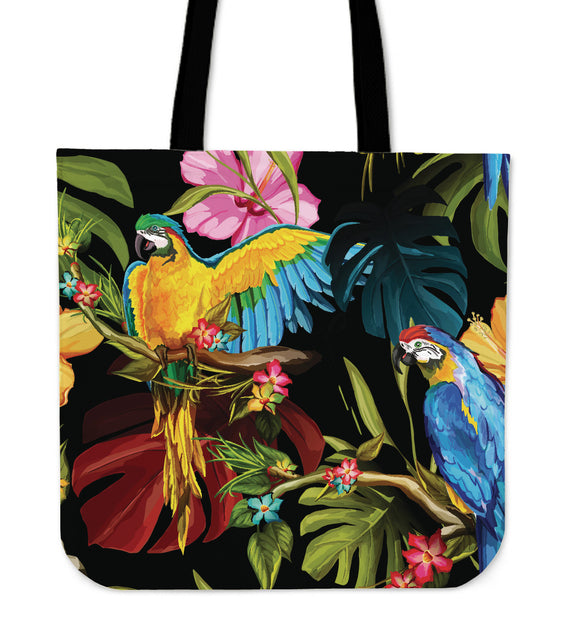 Summer Lovely Parrot Cloth Tote Bag