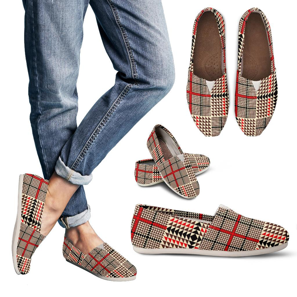Red Plaid Scottish Royal Stewart Tartan Women's Casual Shoes