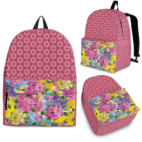 Pink Patterned Backpack Lovely Pink Backpack – This is iT Original