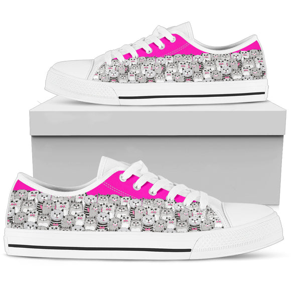 Pink Cat Women's Low Top Shoes