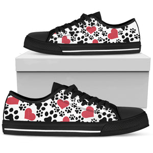 Dogs Paw Pattern Women's Low Top Shoes