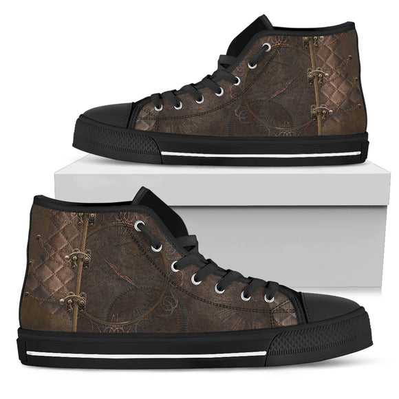 Brown Pattern Women's High Top Shoes