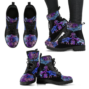 Purple Elephant Lotus Handcrafted Boots