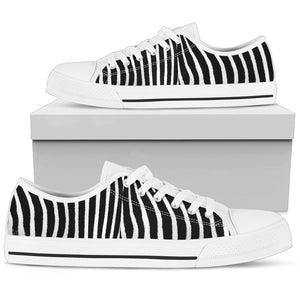 Zebra Pattern Men's Low Top Shoes