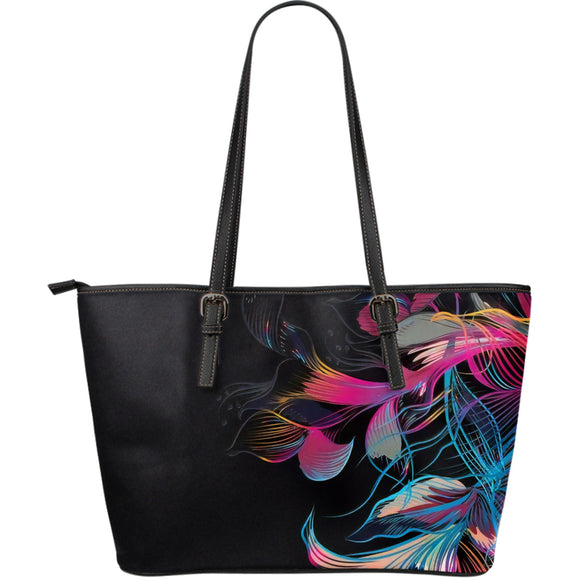 Anastacia Blue Flower Miracle Leather Tote Bag