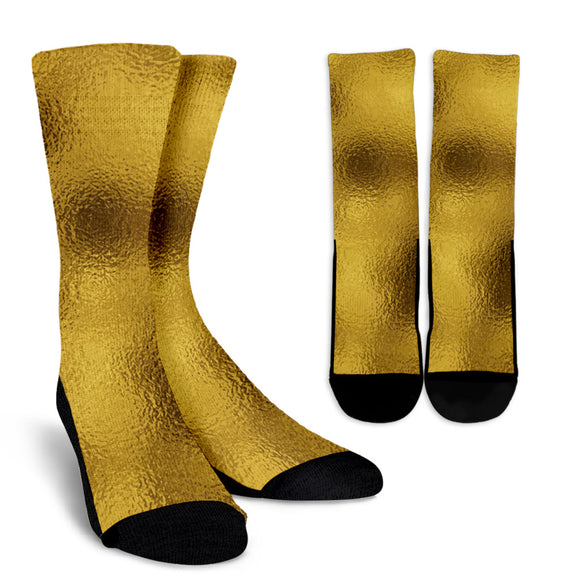 Glittering Gold Crew Socks