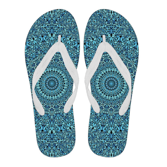 Sky Blue Mandala Women's Flip Flops