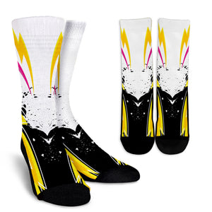 Racing Style White & Pink Stripes Vibes Crew Socks
