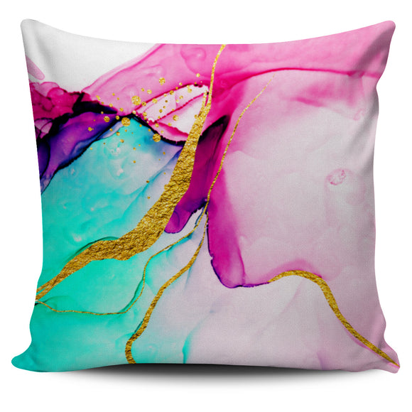 Pink & Blue Marble Dream Pillow Cover