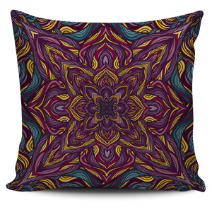 Dark Purple Mandala Style Pillow Cover